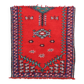 Tapis marocain vintage en laine rouge fait main