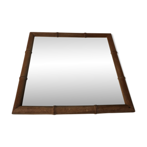 Miroir rotin vintage 48x48cm