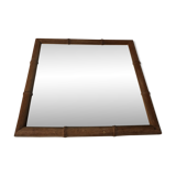 Large vintage rattan mirror 48x48cm