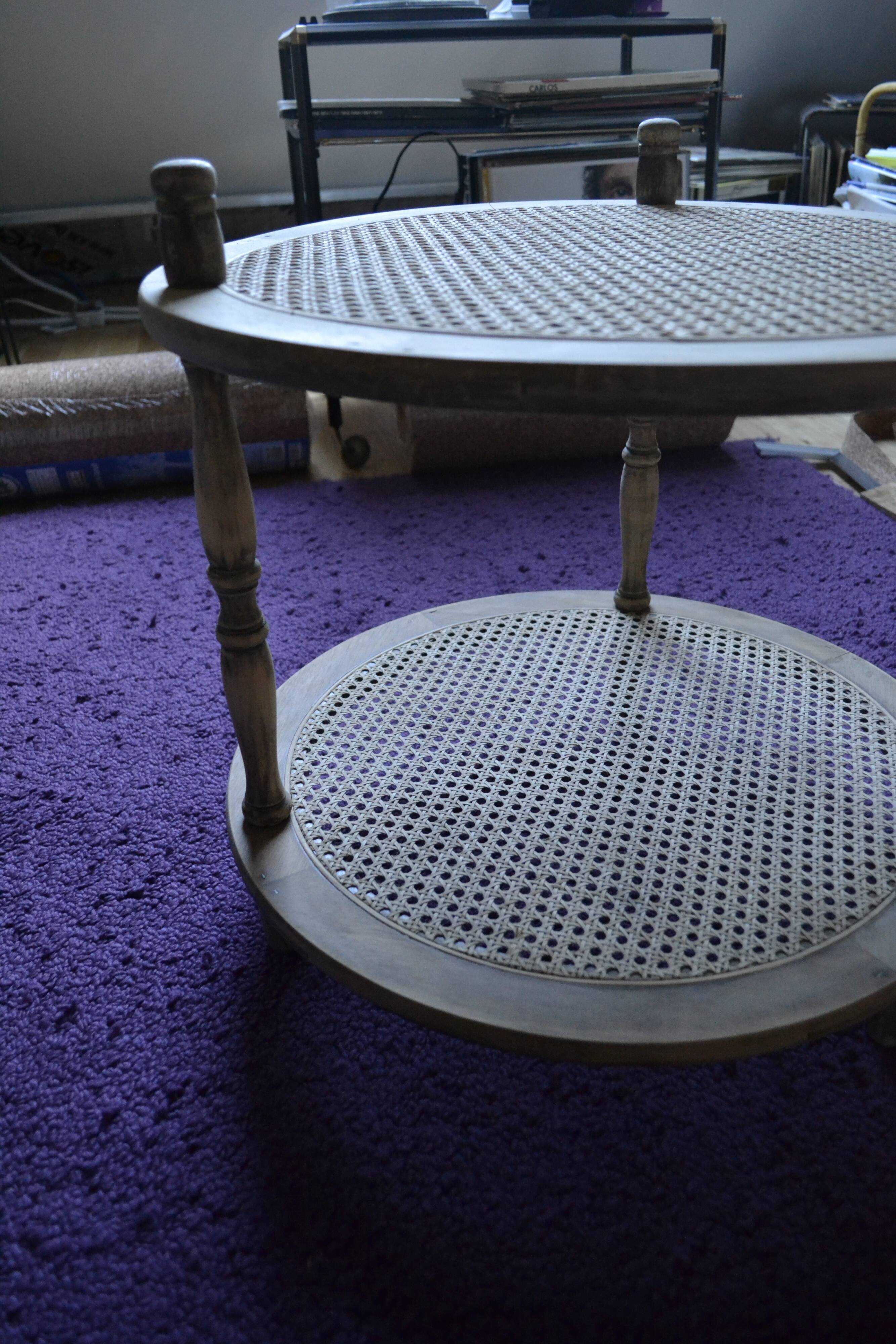 Coffee table cannage/wood