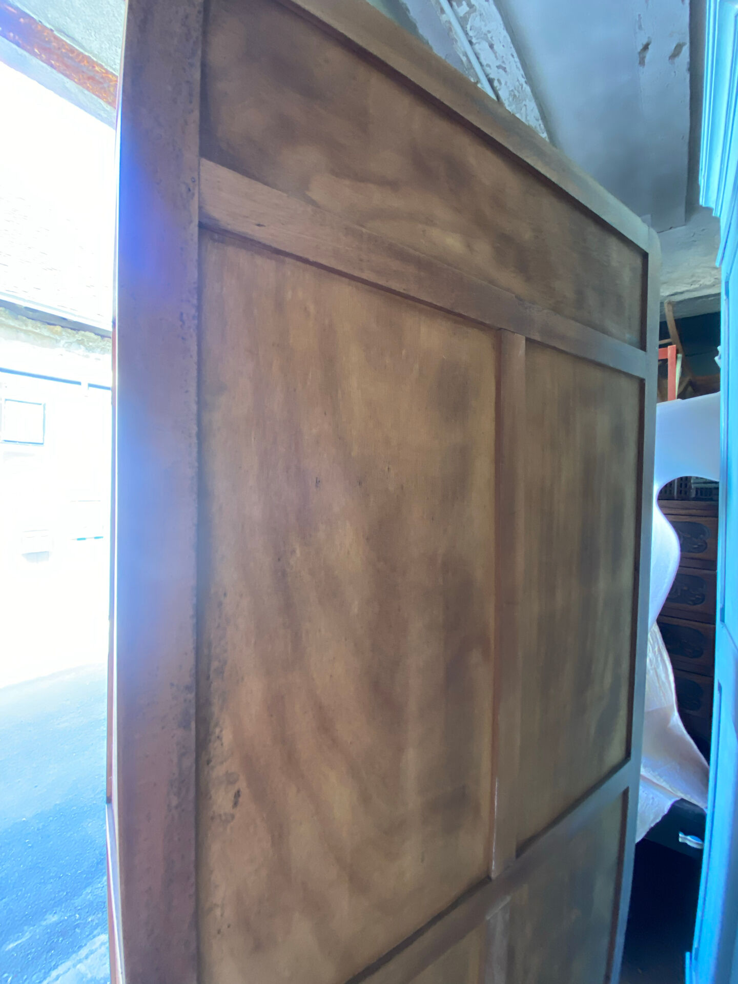 Art Deco wardrobe with oval mirror