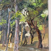La clairière, huile à couteau, signée F Grillo