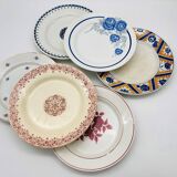 Series of 6 mismatched dinner plates.