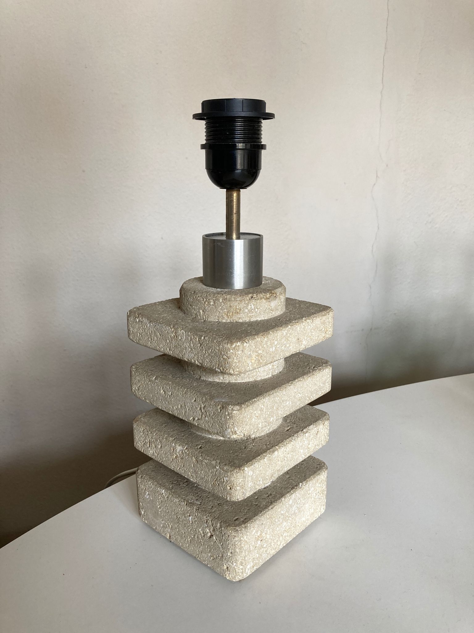 Lamp by Albert Tormos in limestone of the Luberon, Saint Tropez 1970