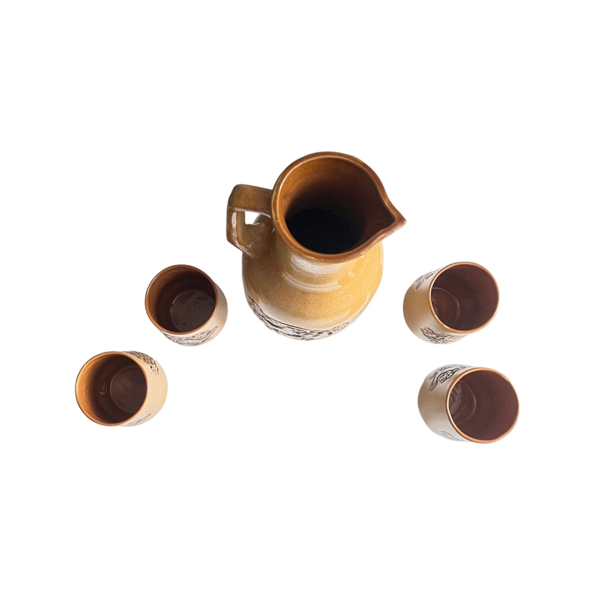 Stoneware set for cold drinks Poland 1970s