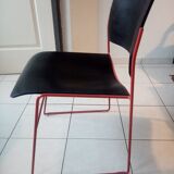 Stackable chair brand Howe, model 40/4, red lacquer base