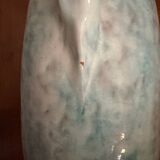 Antique stoneware pitcher with thistle motifs signed A Clement, Saint Paul