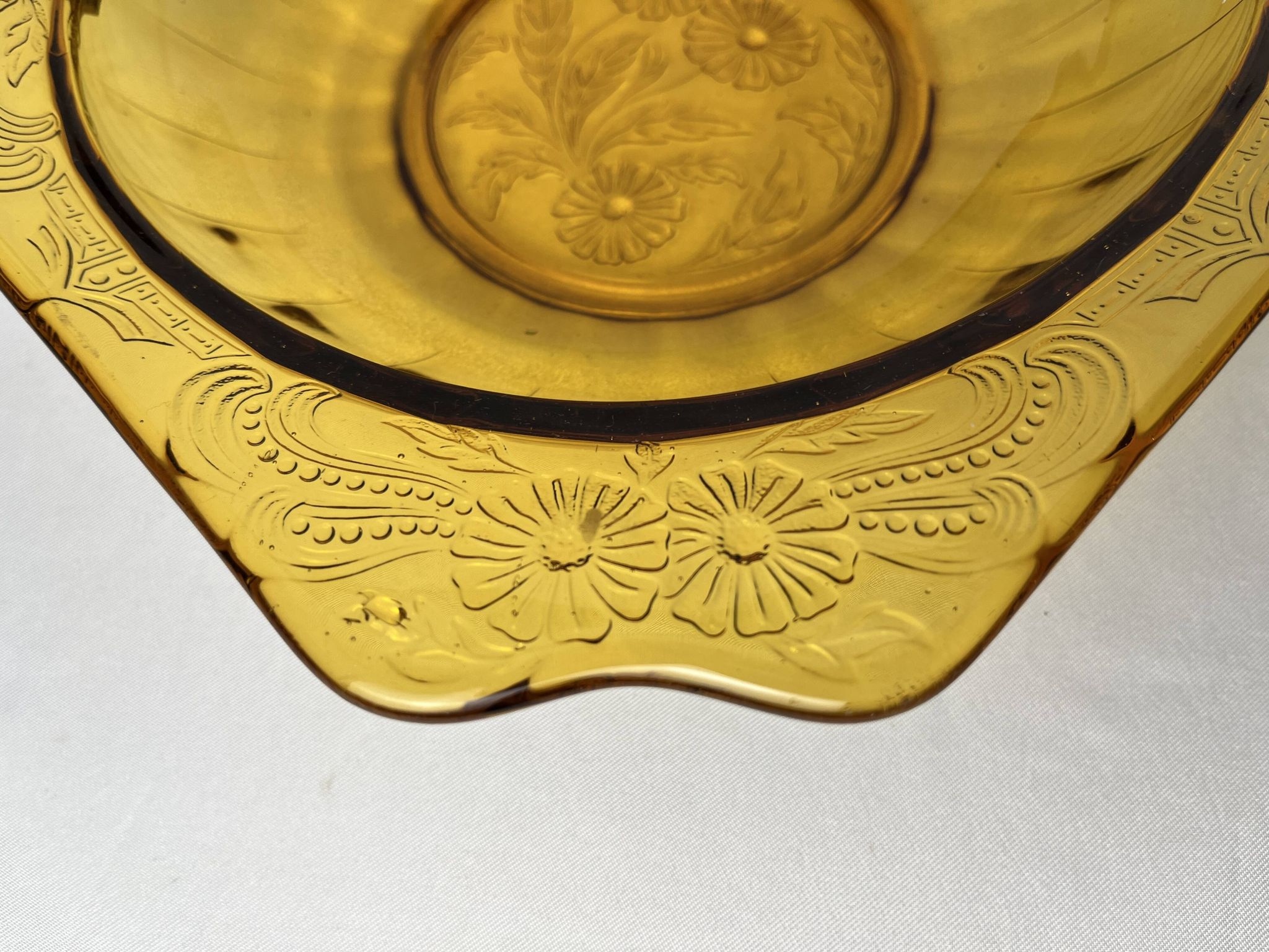 Art Deco, Val Saint Lambert amber glass bowl circa 1930