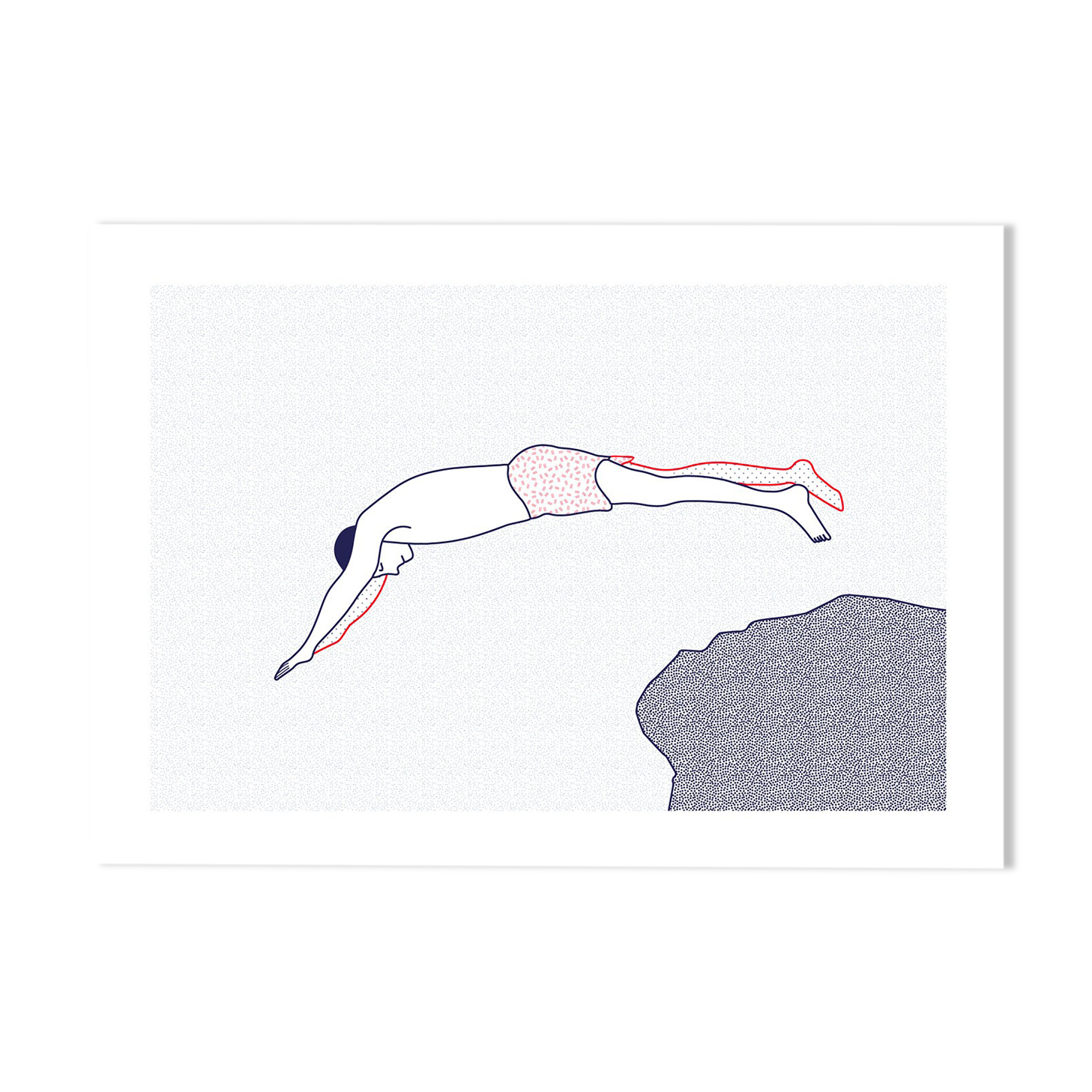 Illustration A4 naiade no. 6/8 brittany bather sea