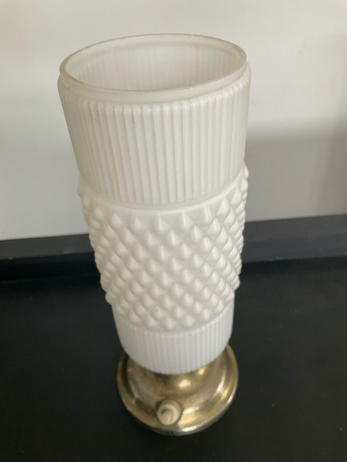 Vintage lamp in opaline and metal from the 50s