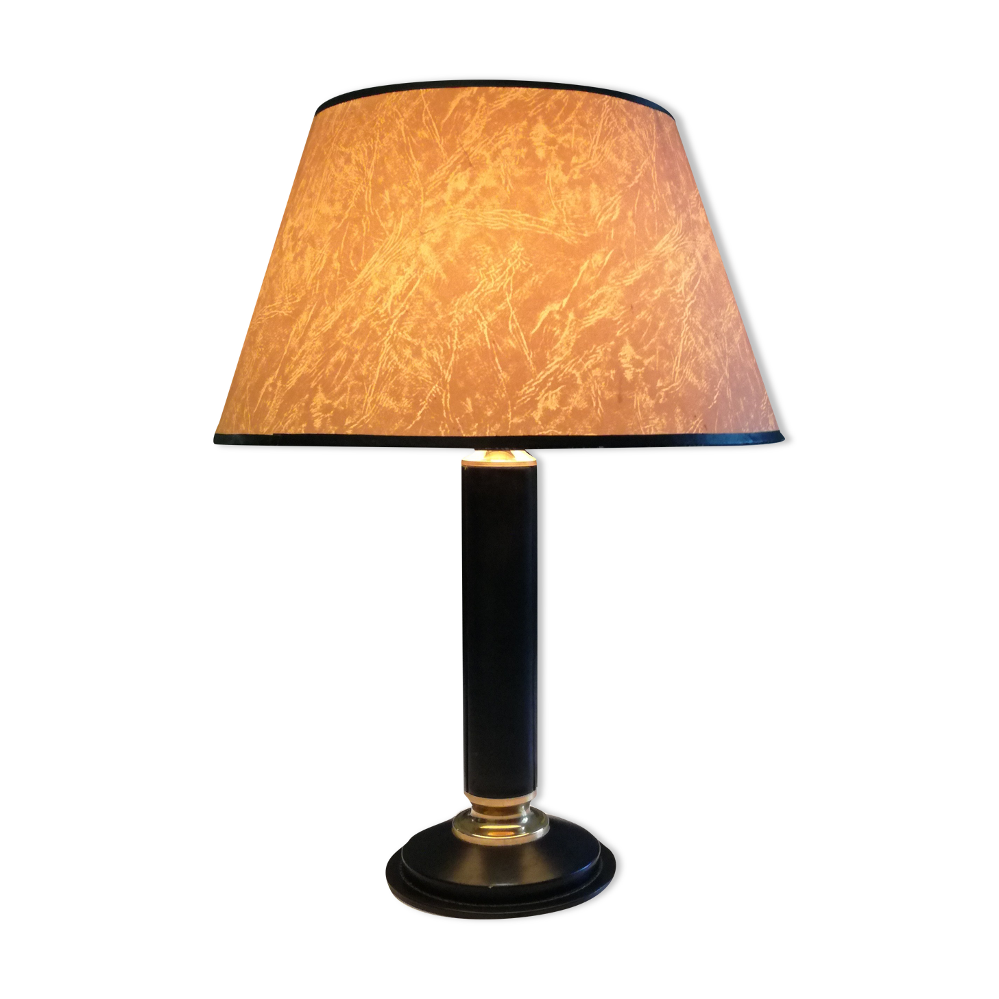 Midcentury leather lamp