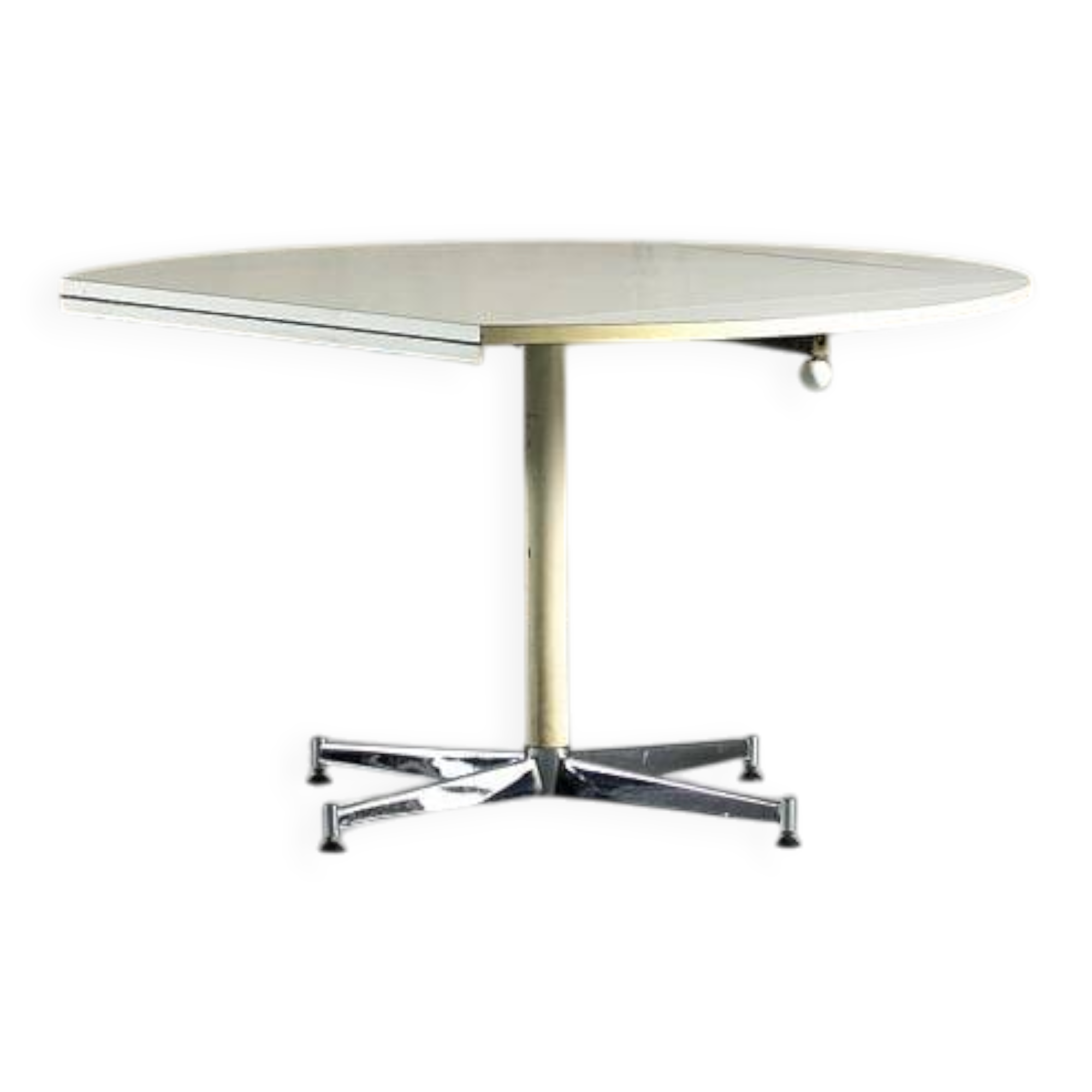 Round adjustable white cocktail/dinner table, Finland, 1960s