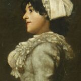 Profile of an Elegant, 1884 Signed Dated - Hst