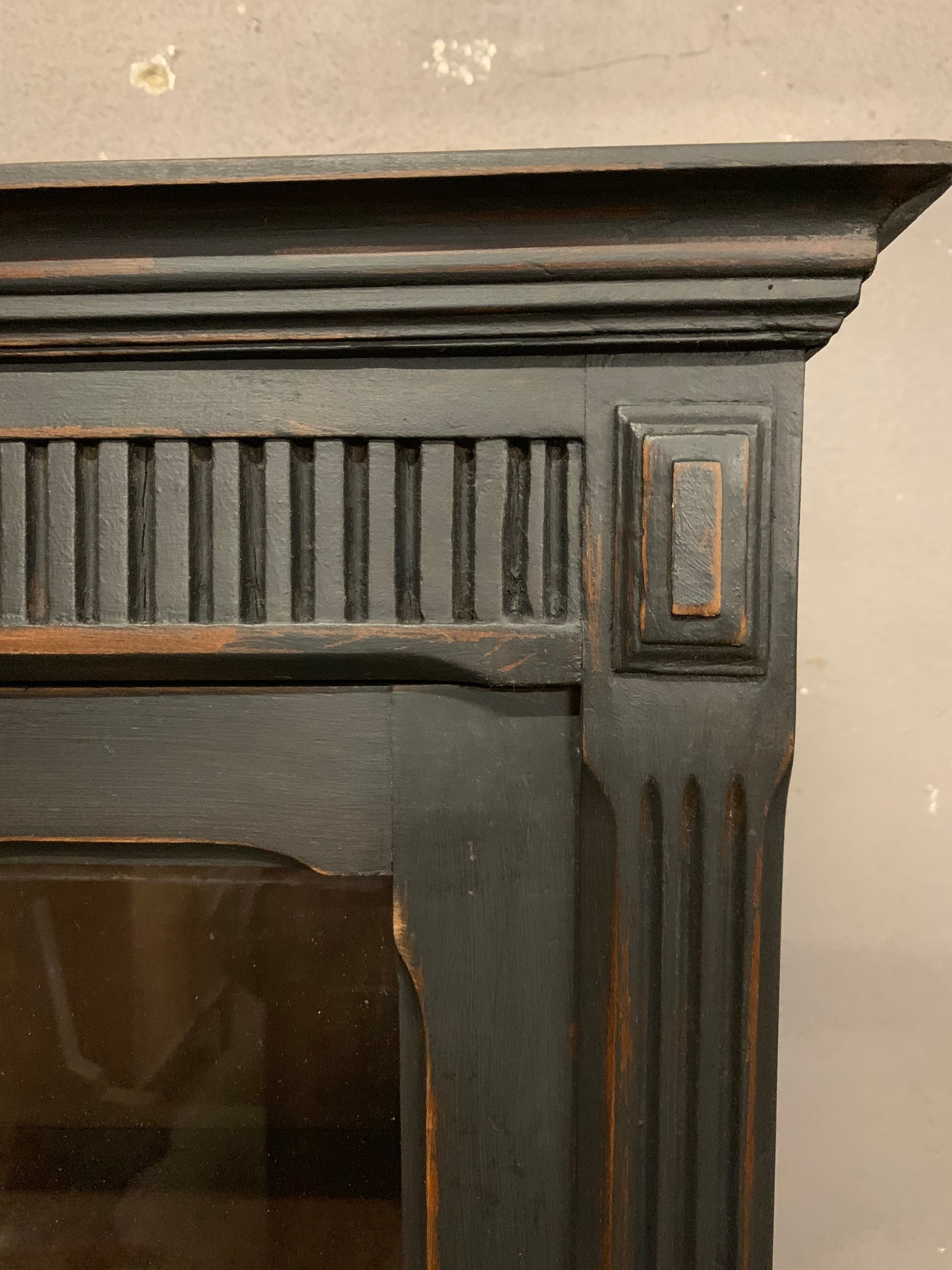 Old Napoleon III black patinated showcase