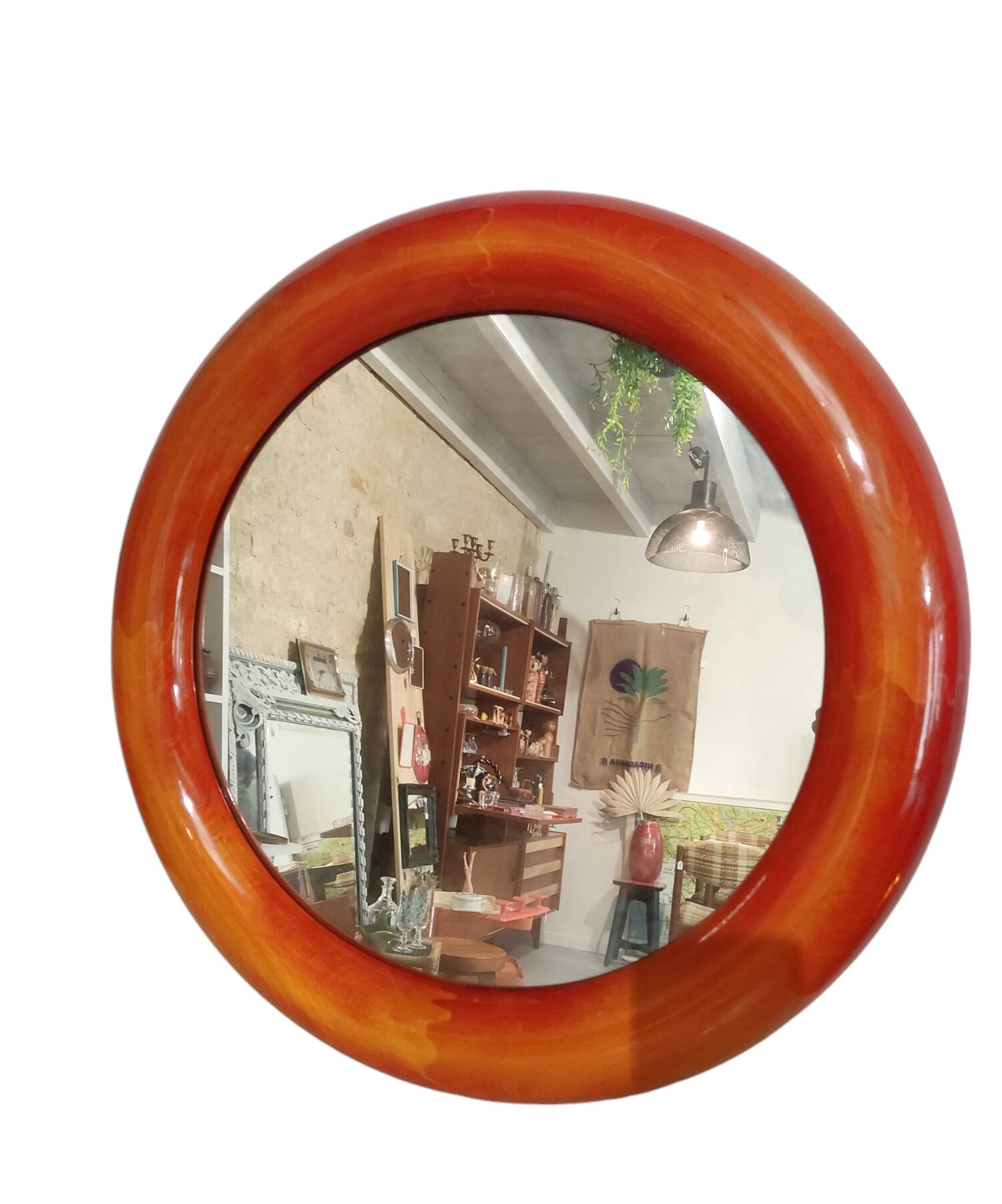 Lacquered wood mirror