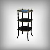 Blackened wooden stool, "Portrait of Louis XVI", Napoleon III - 19th century