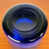 Blue glass vase from the Danish Mid-Century Modern Labrador series by Per Lütken for Holmegaard, 1950s.