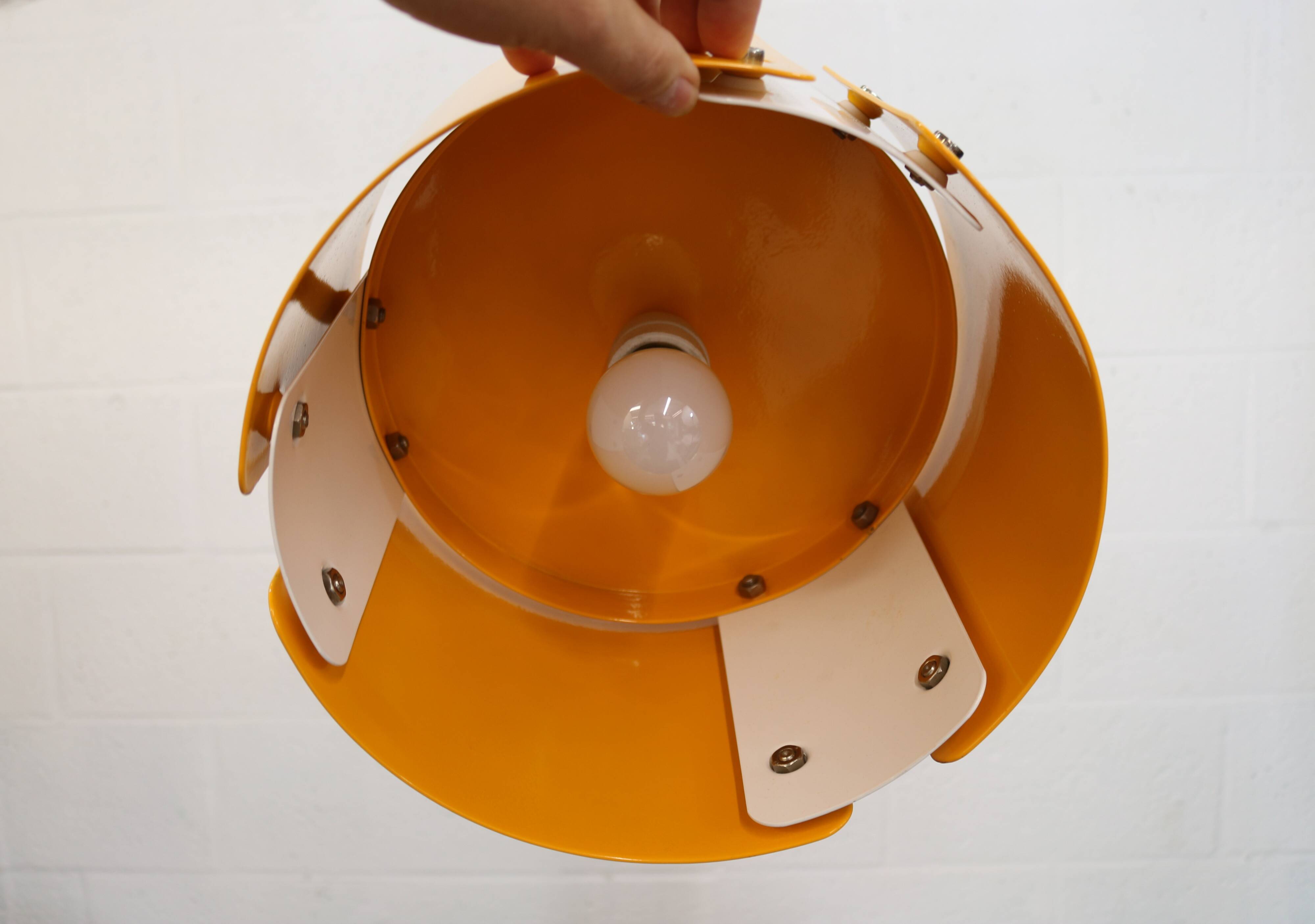 Modern Danish Pendant Lamp: Dark Yellow Metal, 1990s Design