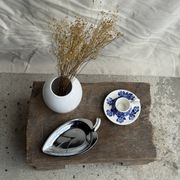 Vintage blue and white hand-held egg cup Poland D13