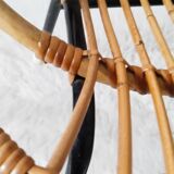 Children's rattan basket armchair, metal legs