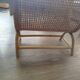 Fluted rattan magazine rack, 1950s