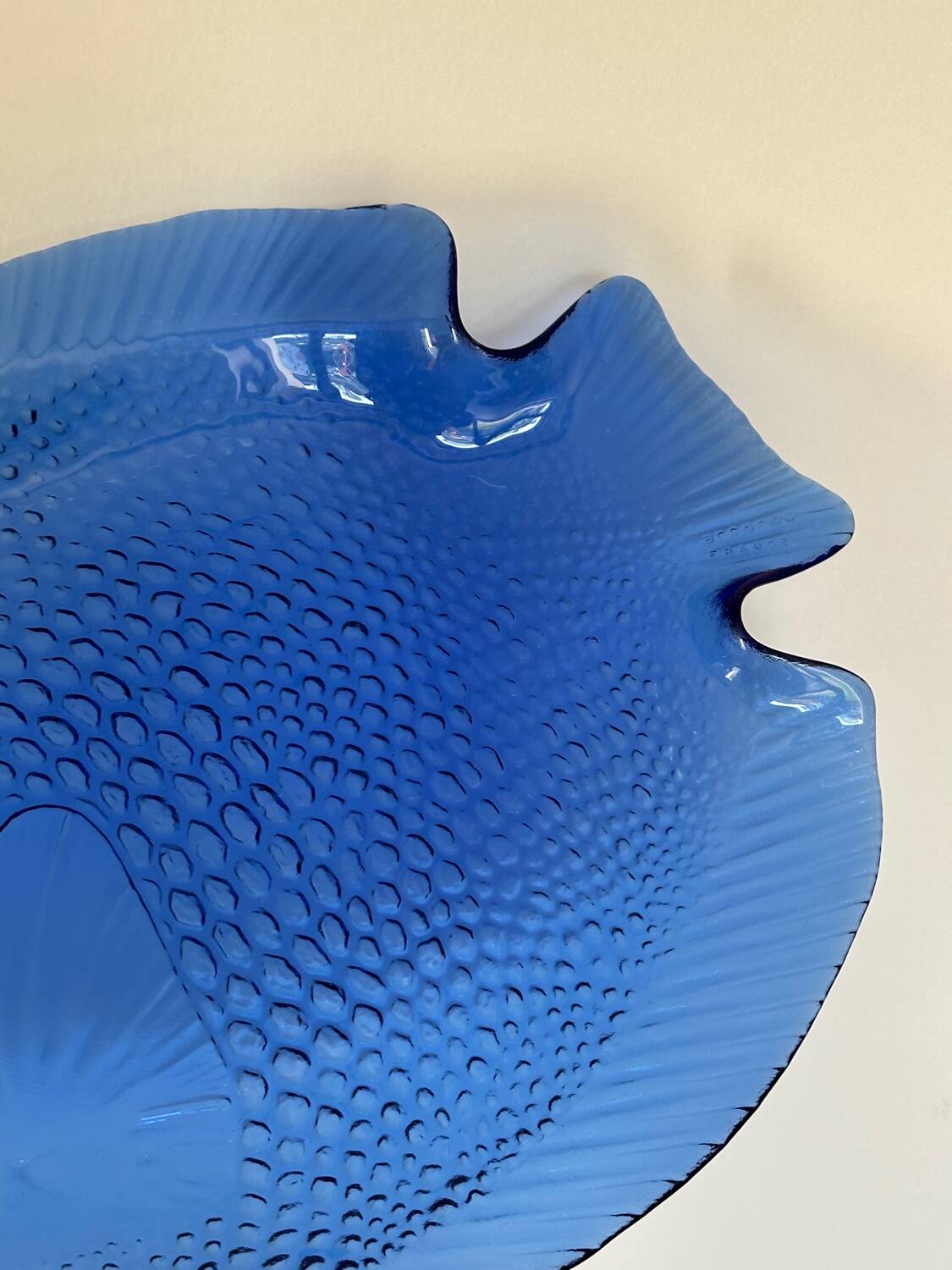 Blue vintage fish dish plate