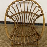 Children's rattan shell armchair