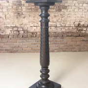 Ebonised wooden column with turned spiral shaft – Napoleon III, 19th c.