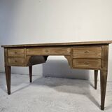 Bureau plat double face en acajou, style Louis XVI – XIXᵉ siècle
