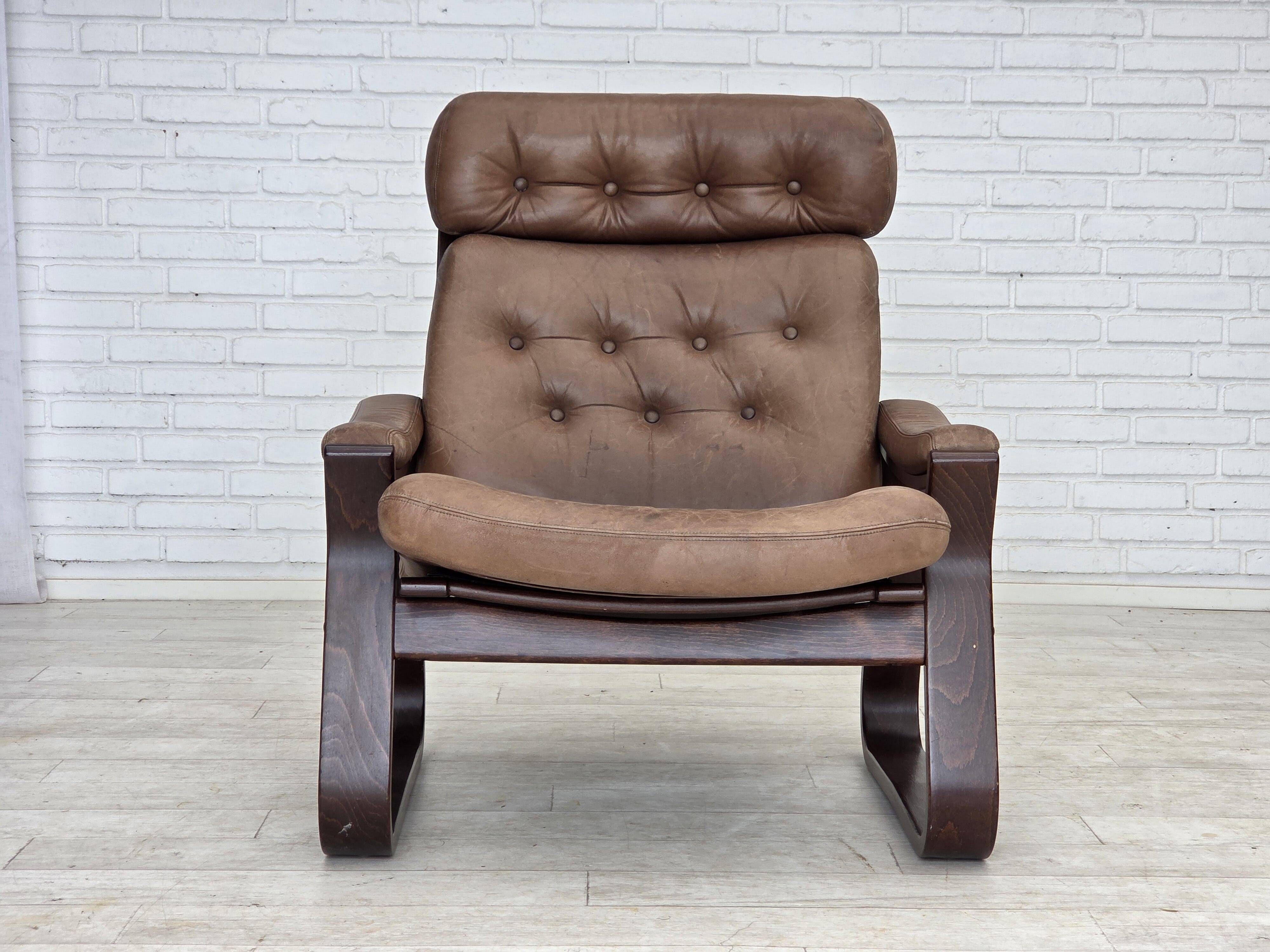 1970s, Danish design by Georg Thams, lounge chair, furniture leather.