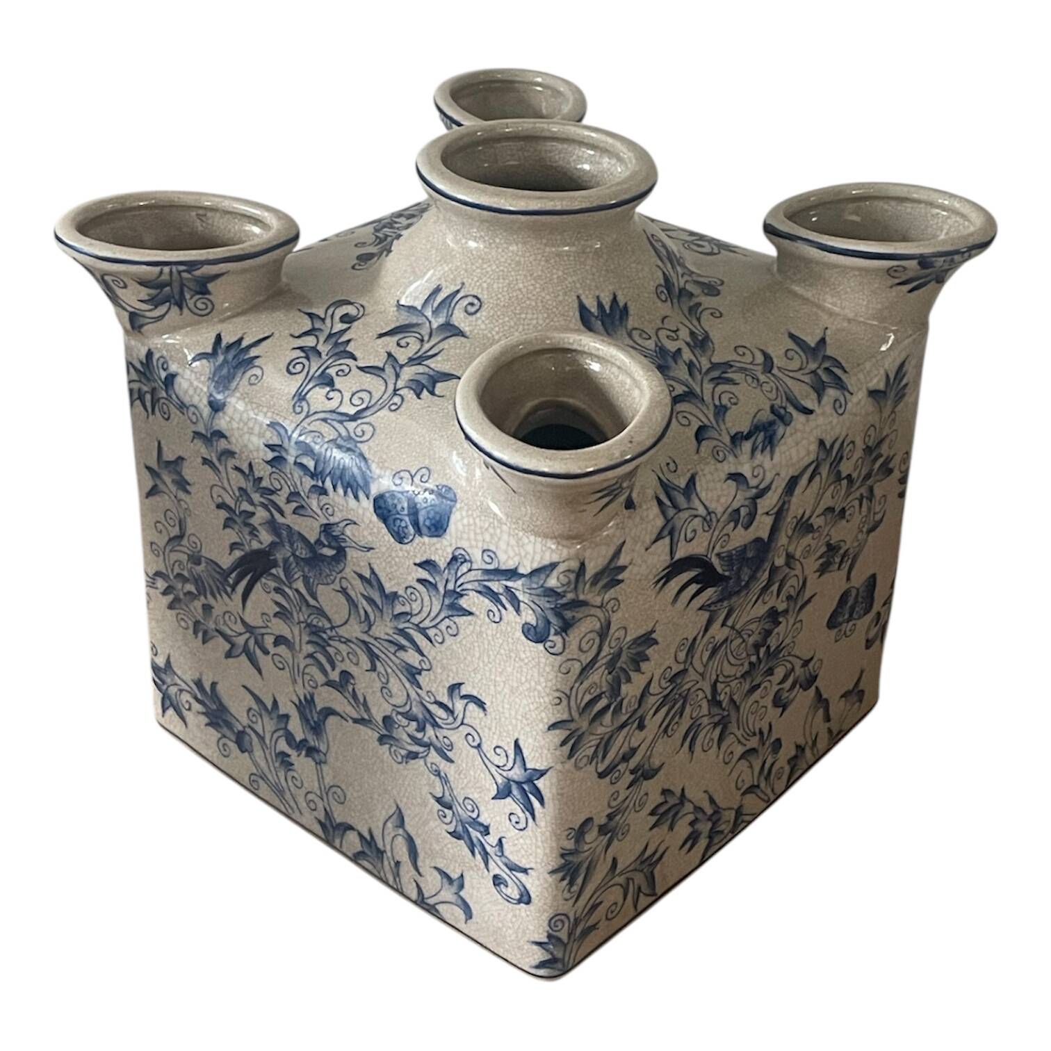 Cracked ceramic tulip vase circa 1980