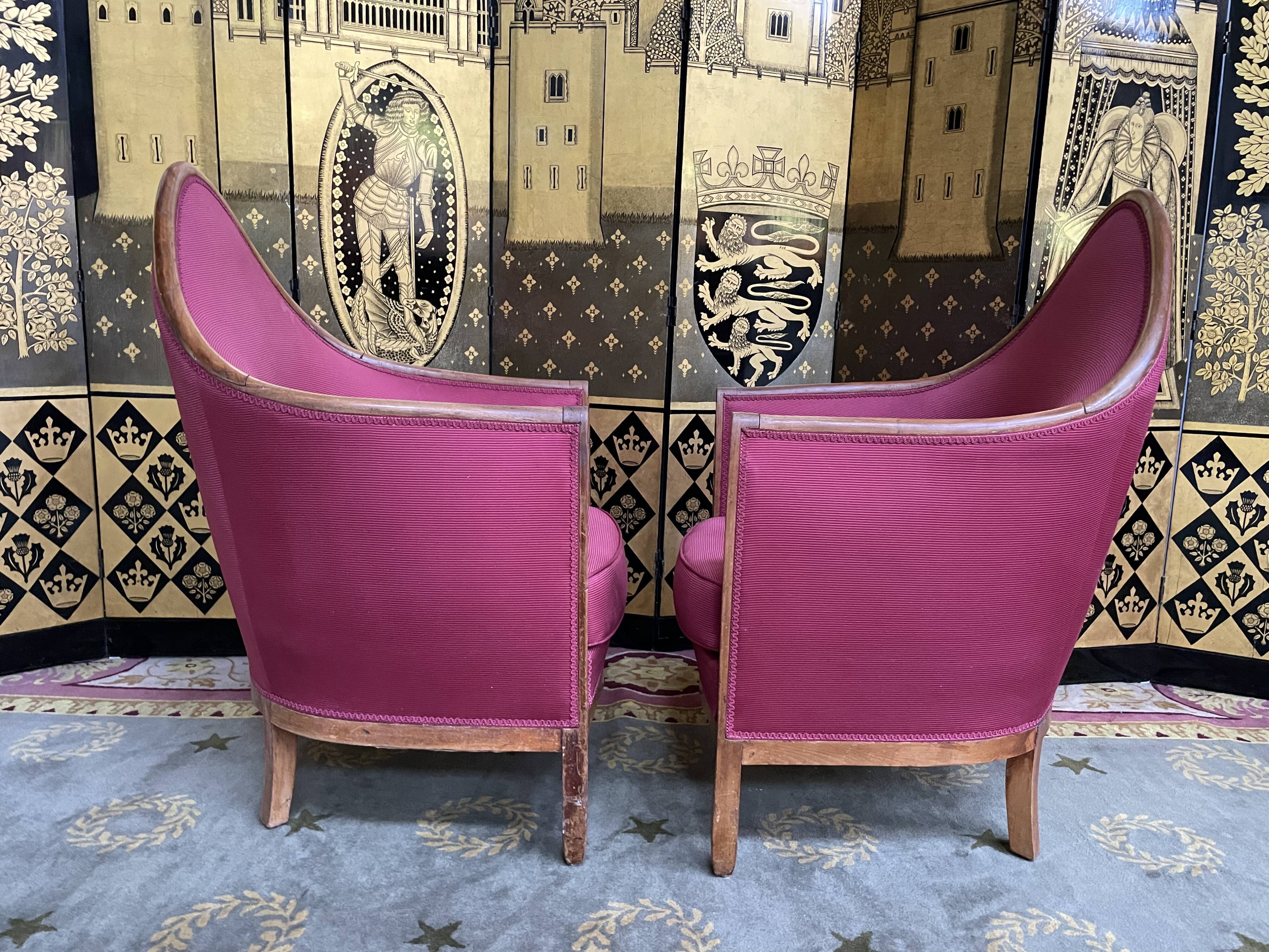 Pair of shepherdess armchairs Art Deco era