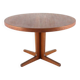Danish round 1x extendable dining table 'Outrup' - teak
