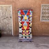 Tapis Berbère Boucherouite coloré - 81 x 190 cm