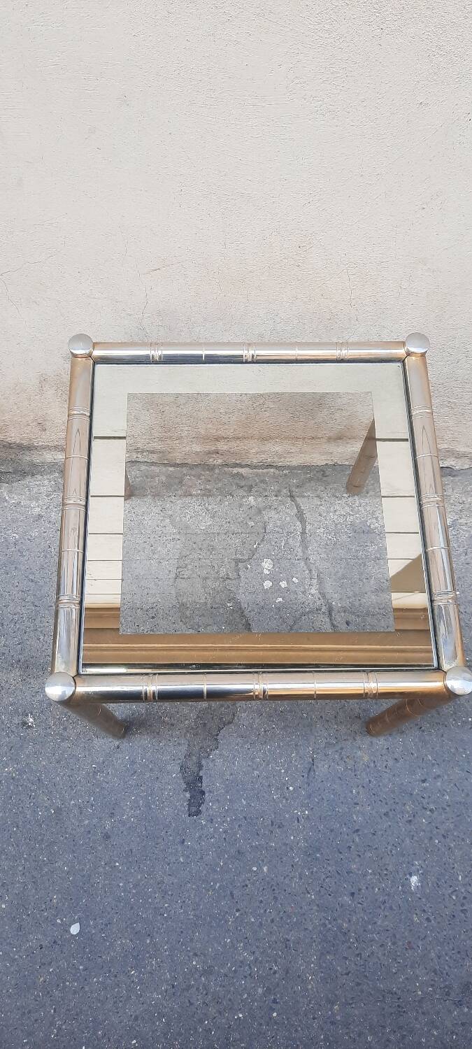 Gold-plated brass coffee table