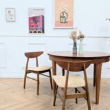 Set of two yellow reupholstered chairs