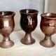 Service de 8 verres grès pyrite vintage 1960 d'Albert THIRY (Vallauris)