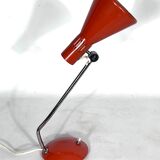 Stilnovo Milano, salmon orange table lamp from the 60s, signed