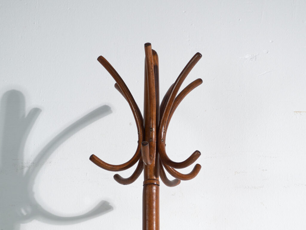Curved beech wood coat rack – Austria-Hungary, Thonet style, around 1900