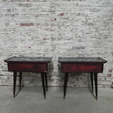 2 vintage bedside tables