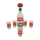Liquor bottle and glasses, 1960s, set of 6