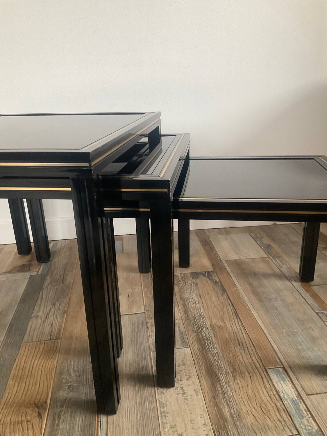 Trio of Pierre Vandel nesting tables from the 70s-80s