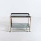 Italian modern chromed steel serving cart/side table, 1970’s