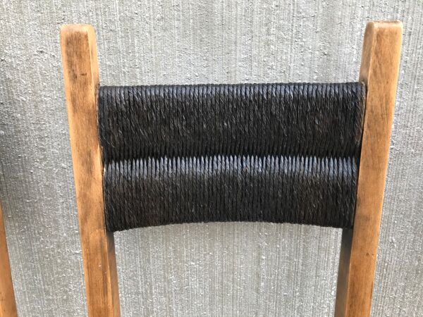 Suite de 4 chaises en paille circa 1960