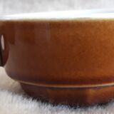 Old cups of coffee - brown ceramics typical of station buffets
