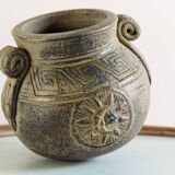 Greek terracotta vase, bronze patina