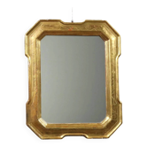 Antique cabaret mirror in gilded wood, Italy, mid-19th century.
