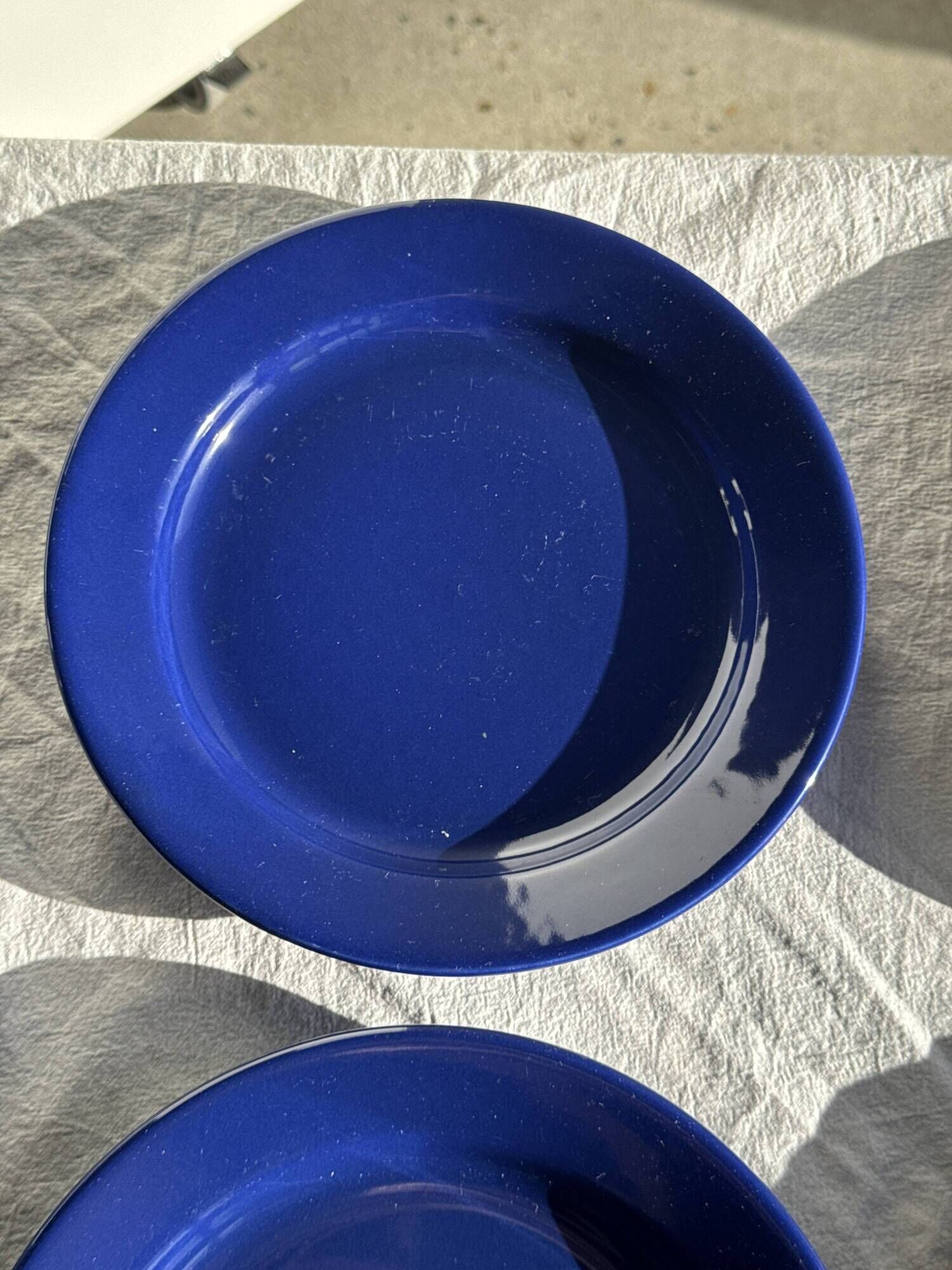 Set of 12 vintage blue ceramic plates D23