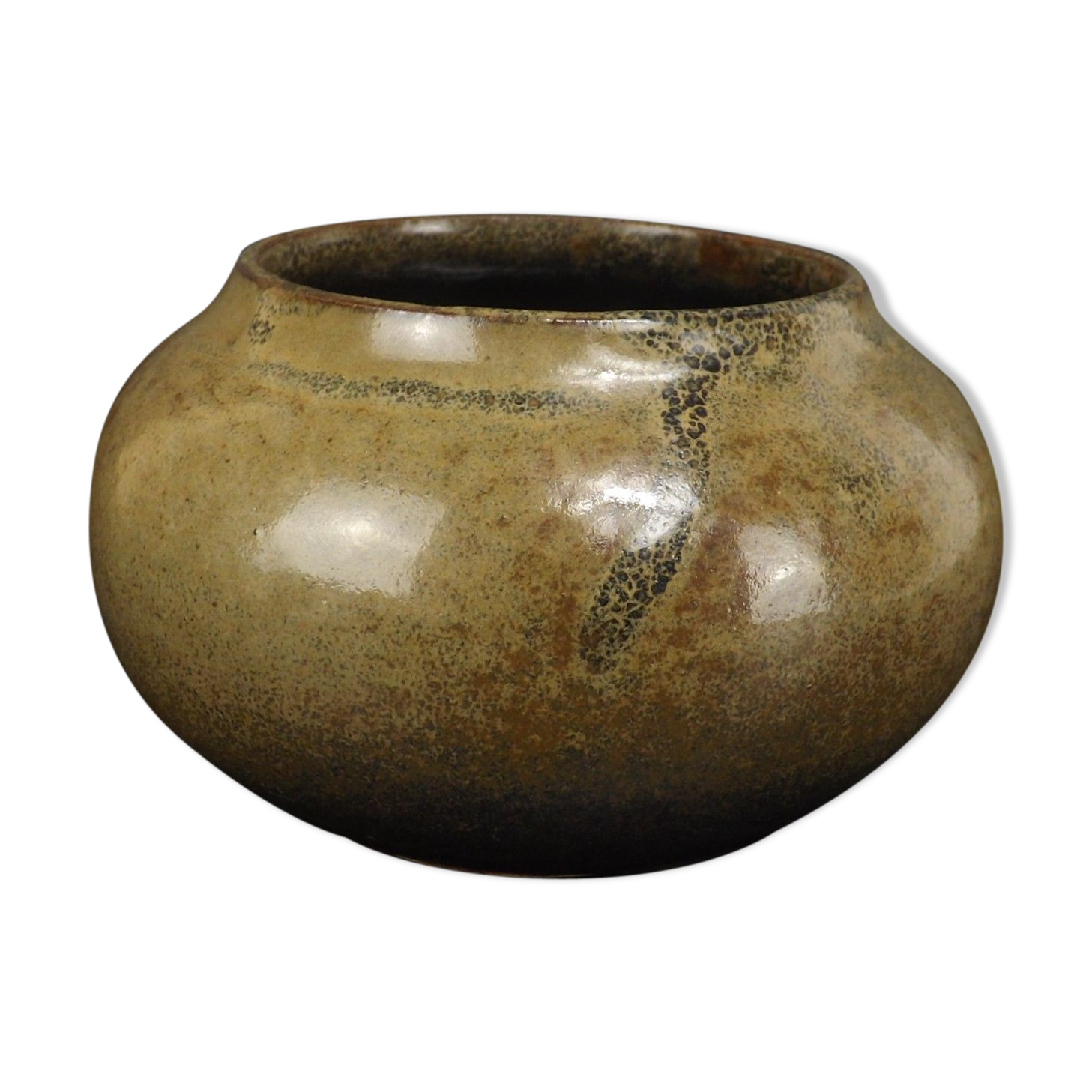 1983 sandstone cut enamels shiny and glaze cooking inside Bullée,Signed