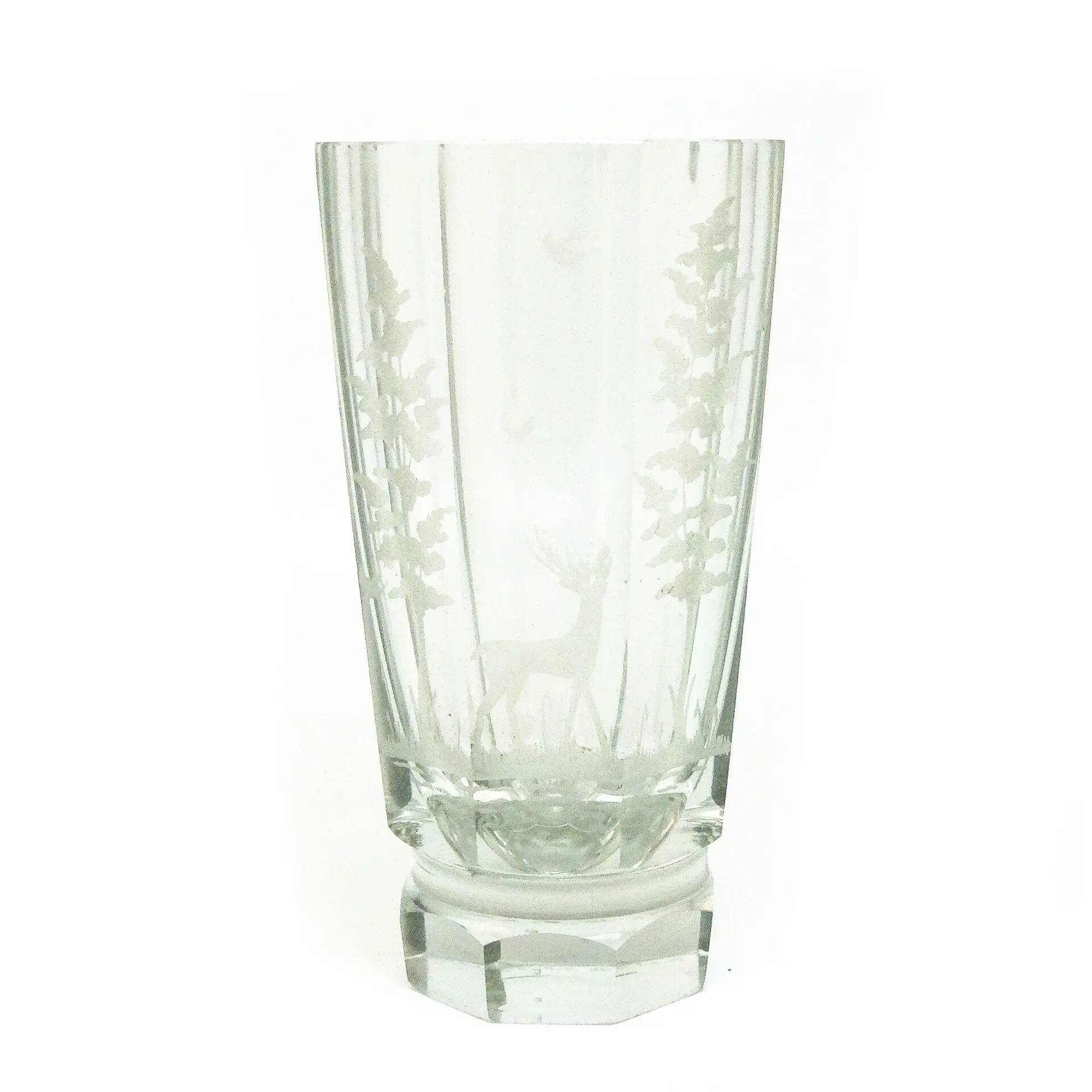 Art Deco vase, crystal, Moser, Czechoslovakia, 1930s